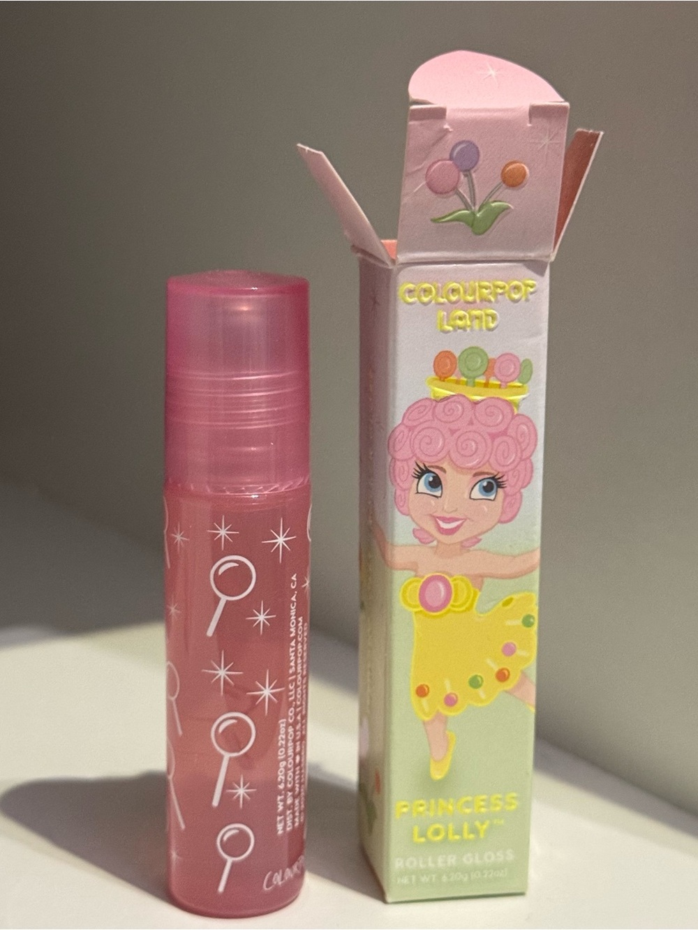 New w Box Colourpop Candyland Princess Lolly Sheer Lip Gloss Roller Limited ed.